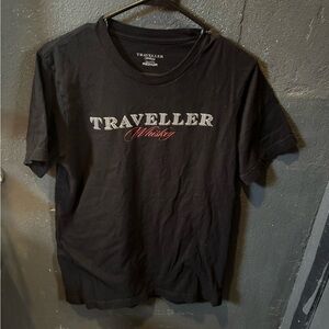 Men’s Traveller Whiskey Black Short Sleeve Tshirt Size Medium